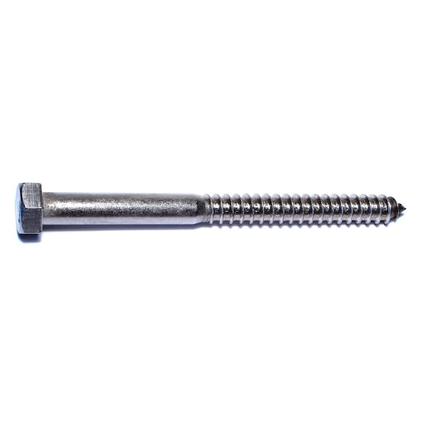 Midwest Fastener Lag Screw, 1/2 in, 6 in, Stainless Steel, Hex Hex Drive, 10 PK 50655 - main